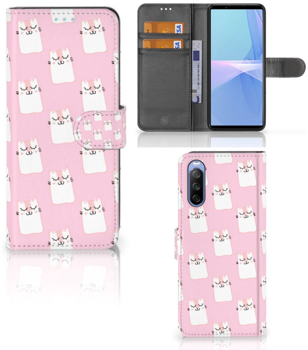 Sony Xperia 10 III Telefoonhoesje met Pasjes Sleeping Cats