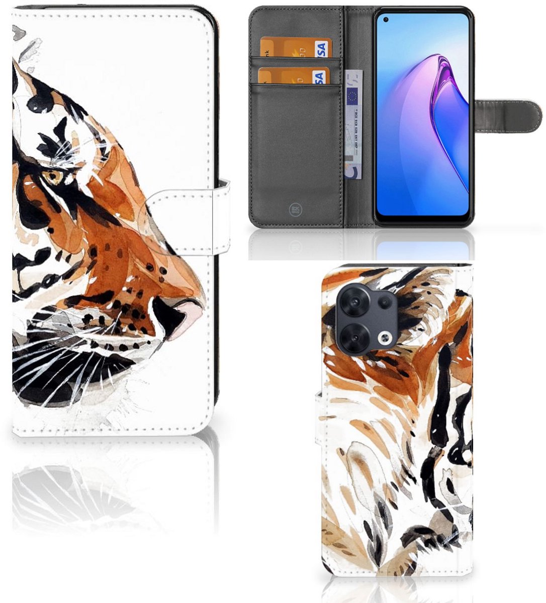 Hoesje OPPO Reno8 Watercolor Tiger