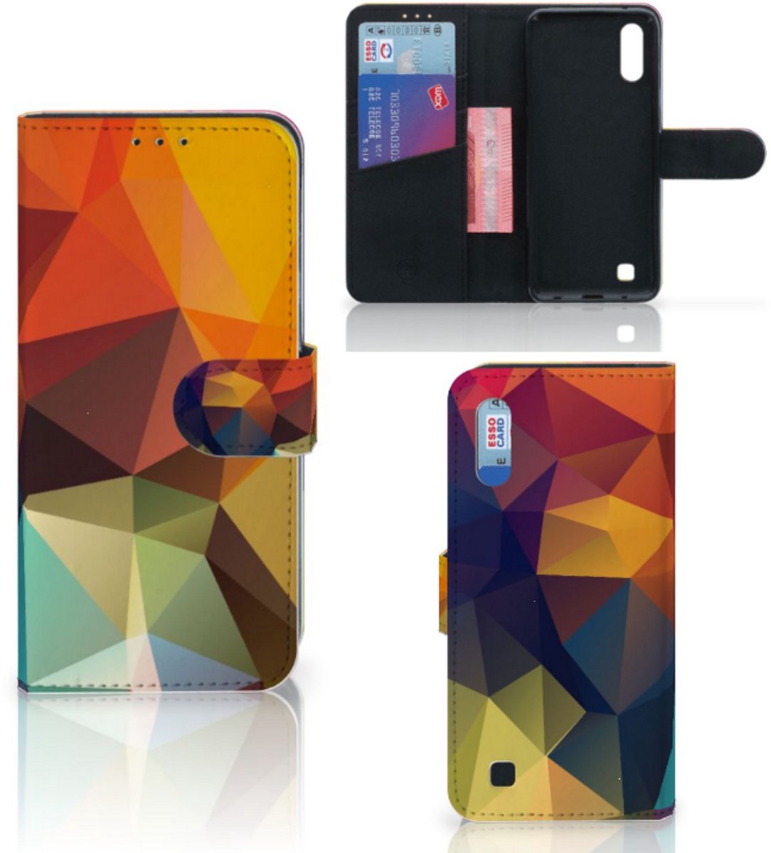 Samsung Galaxy M10 Book Case Polygon Color