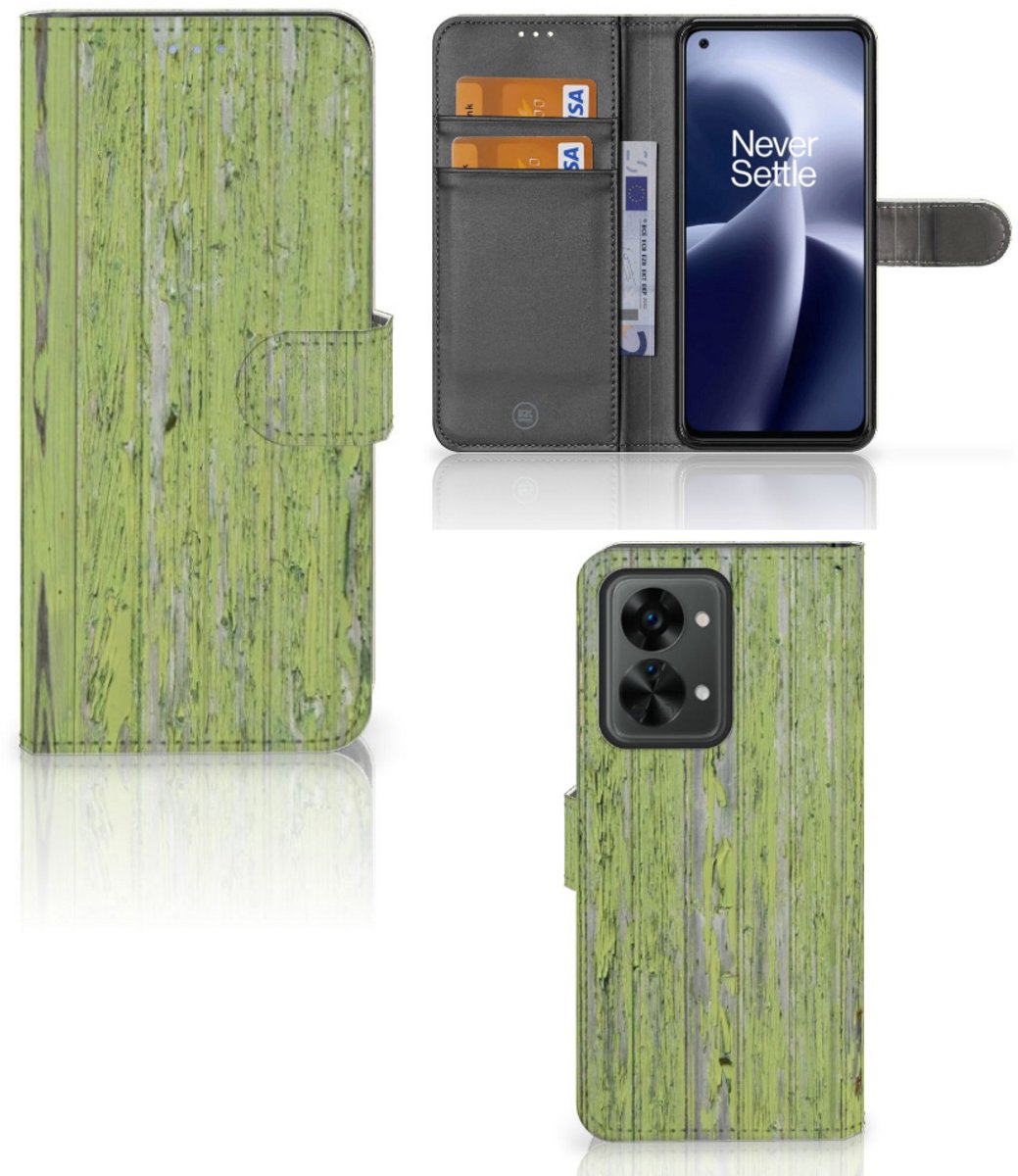OnePlus Nord 2T Book Style Case Green Wood