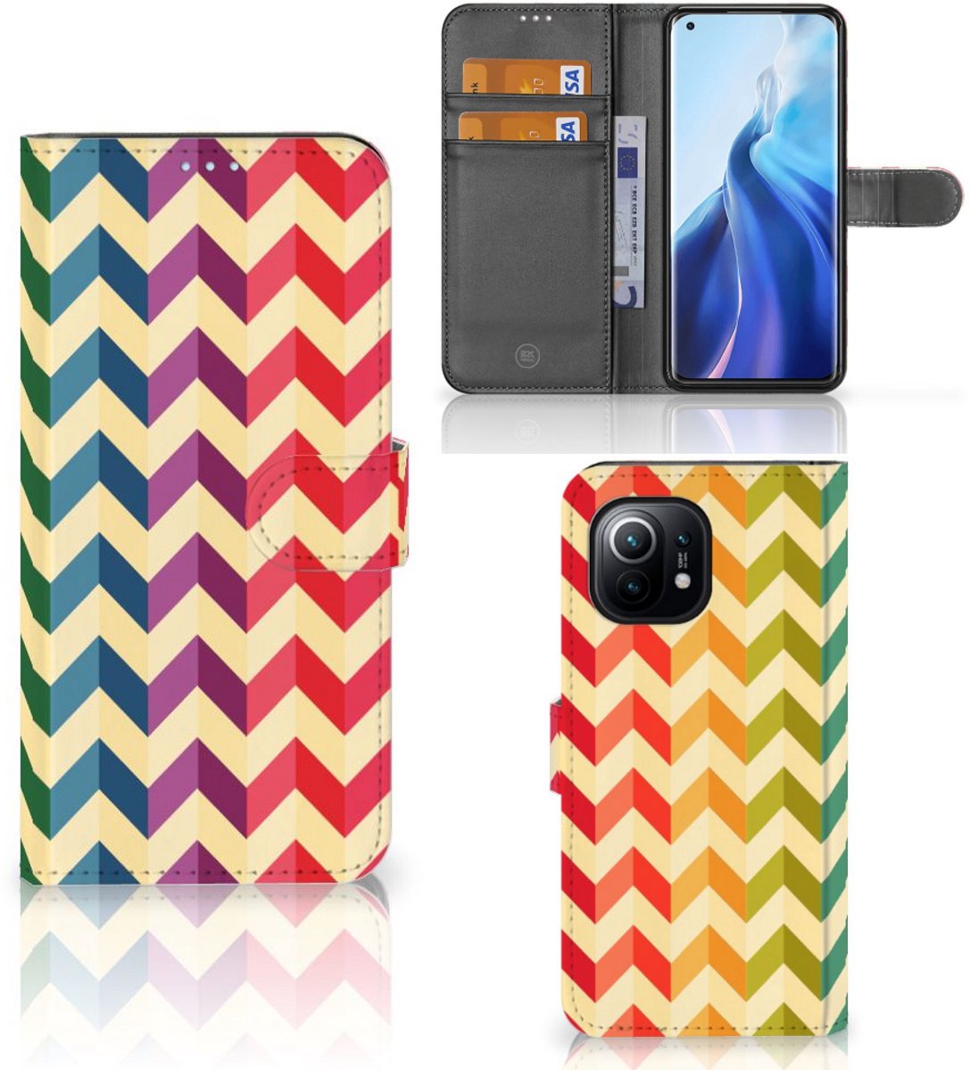 Xiaomi Mi 11 Telefoon Hoesje Zigzag Multi Color