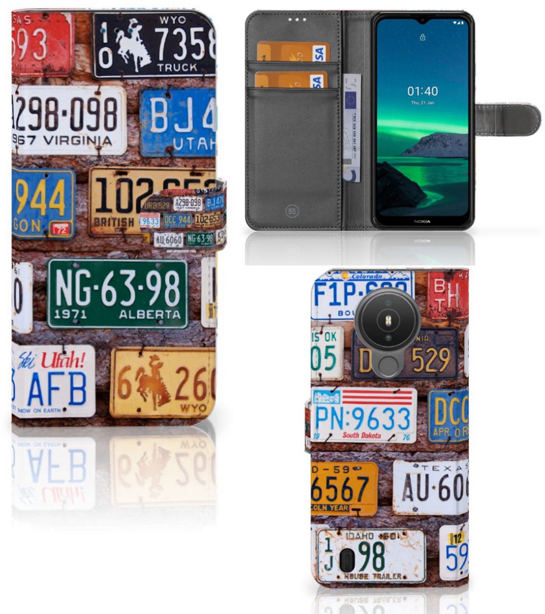 Nokia 1.4 Telefoonhoesje met foto Kentekenplaten