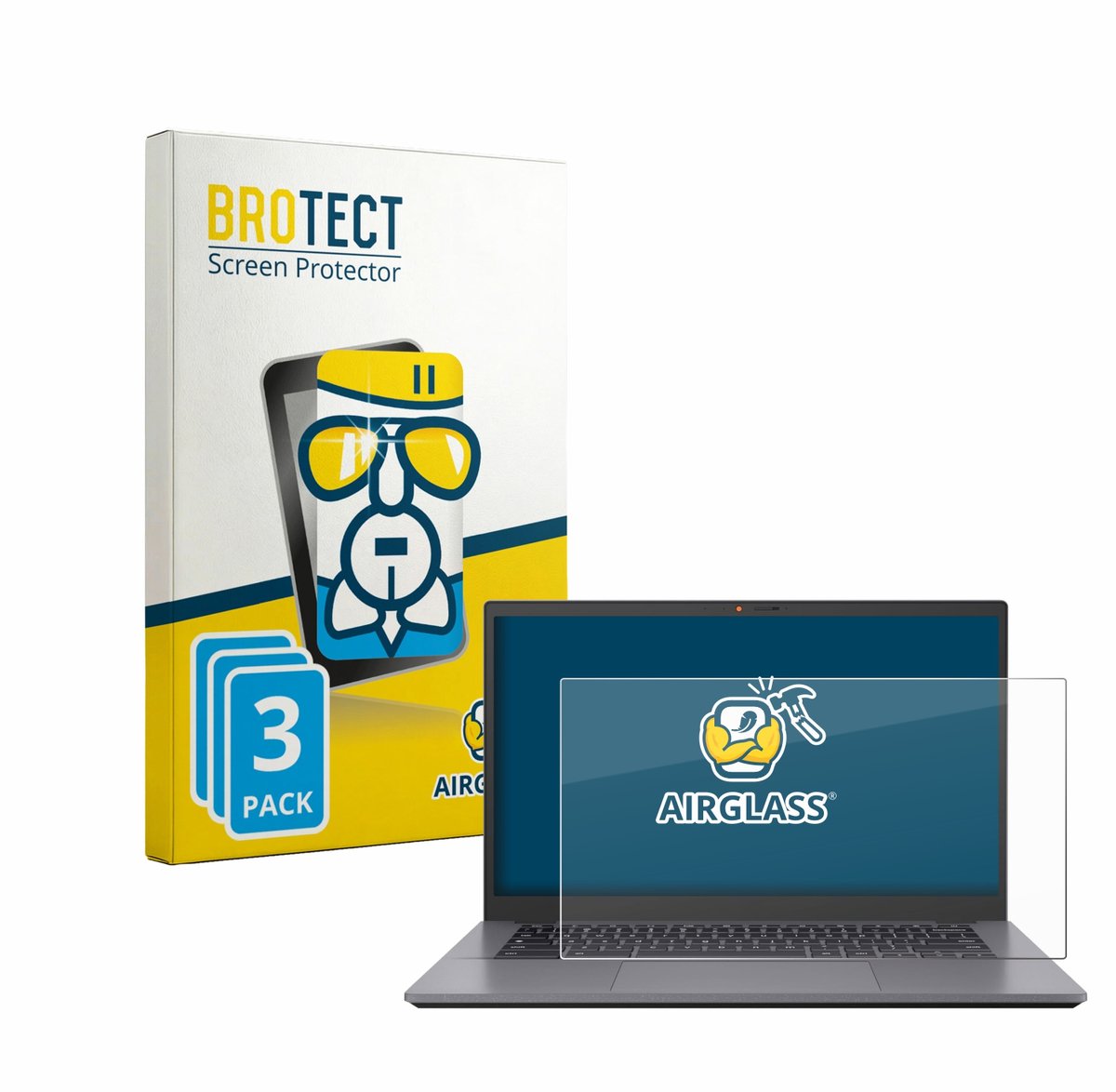 Screenprotector 3 Stuks voor ASUS Chromebook CX3402 Beschermglas transparant