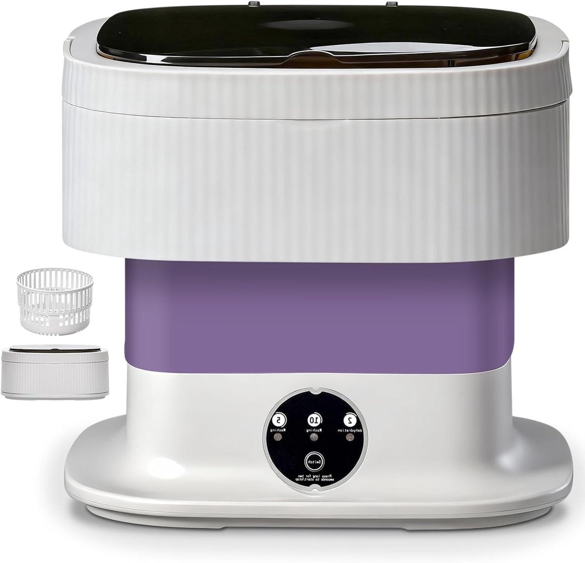 Mini Wasmachine Opvouwbaar Draagbare Wasmachine Reizen en Camping Touchscreen Bediening 10 Liter Capaciteit Paars
