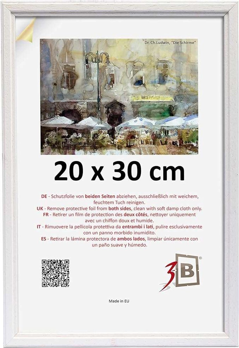 CE - Fotolijst - Hout - Acryl Glas - 20x30 cm