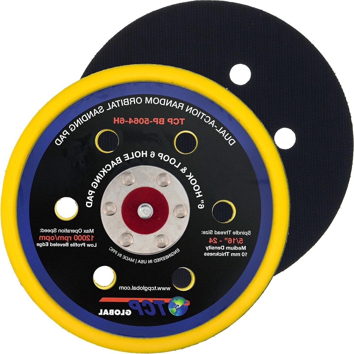 Polijstmachine Steunplaat - Schuurmachine Pad - Auto Polijsten - Flexibele Steunplaat - 6 inch - Zwart