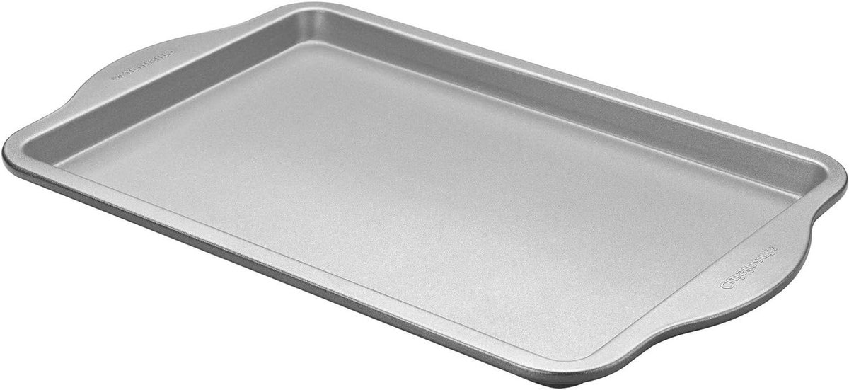 Bakplaat met antiaanbaklaag - Bakplaat staal - Koekjes bakken - Comfortabele handgrepen - 15 inches - Zilver