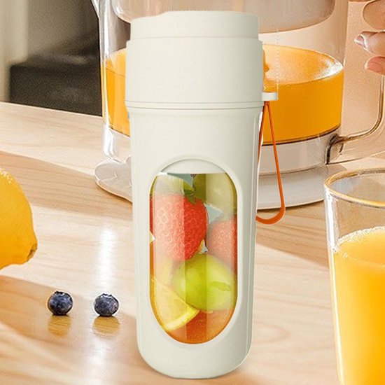 Sapcentrifuge - Draadloze elektrische sapbeker - Mini sapcentrifuge -Mini blender - USB-blender - Draagbare sapcentrifuge - 450 ml - 12 messen - Sapcentrifuge voor sport, reizen en lichte maaltijden - 9,1*9,1*20,7 cm - Oranje van Merkloos — afbeelding 4