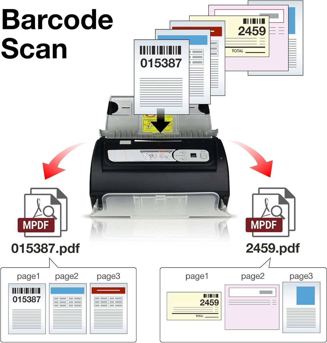 Documentenscanner - Desktop scanner - Papierwerk digitaliseren - Dubbelzijdig scannen - A4 formaat - Zwart thumbnail 6
