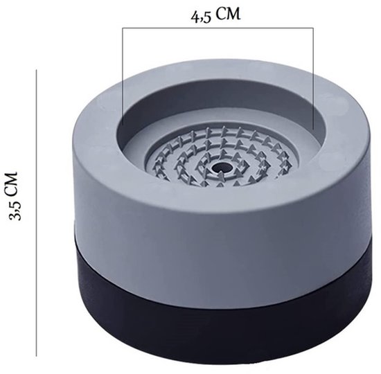Merkloos Serie - Antivibrerende Matten - 4 Stuks - Voor Wasmachine en Vaatwasser - Grijs — afbeelding 4