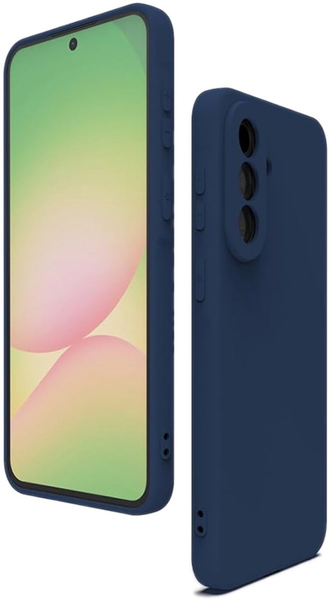 CaseMania Backcase hoesje geschikt voor Samsung Galaxy A57 - Effen Donkerblauw - Silicone