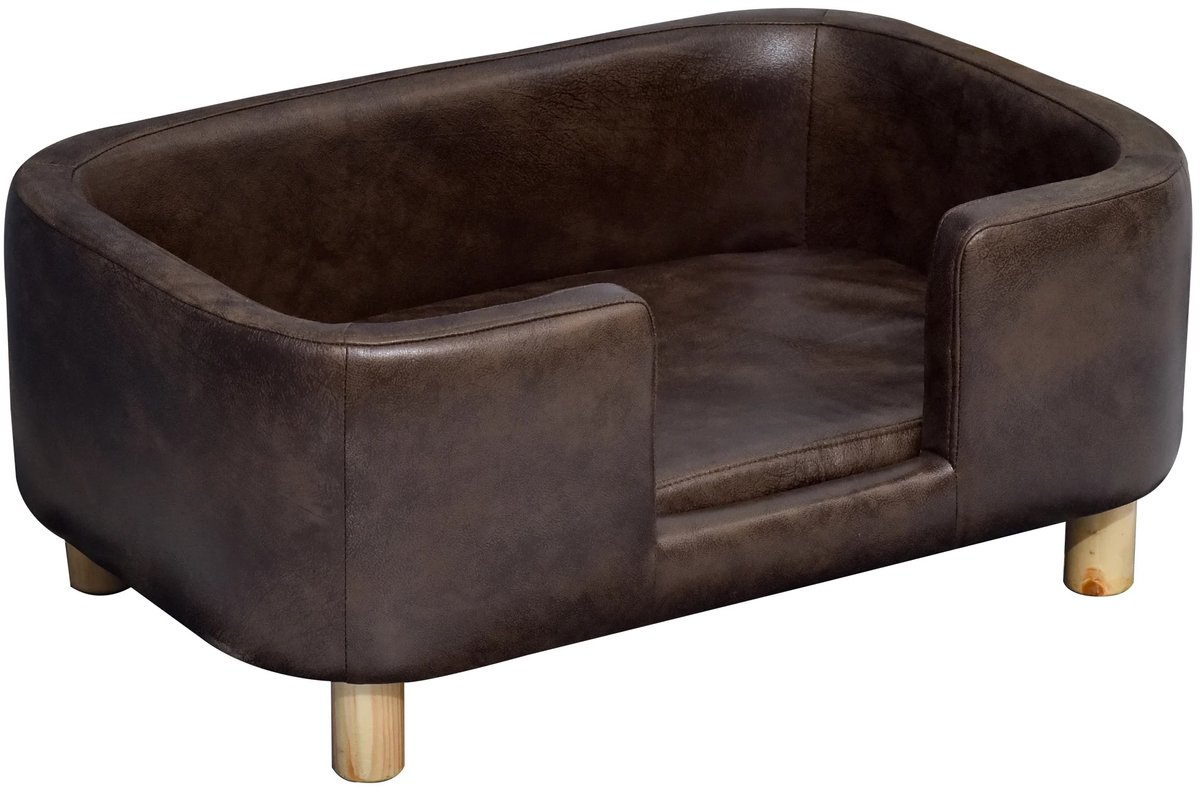 Naiz® - Hondenmand - Bruin - Lederenlook - Gewatteerd - Kleine hondjes - 74 x 48 x 31 cm