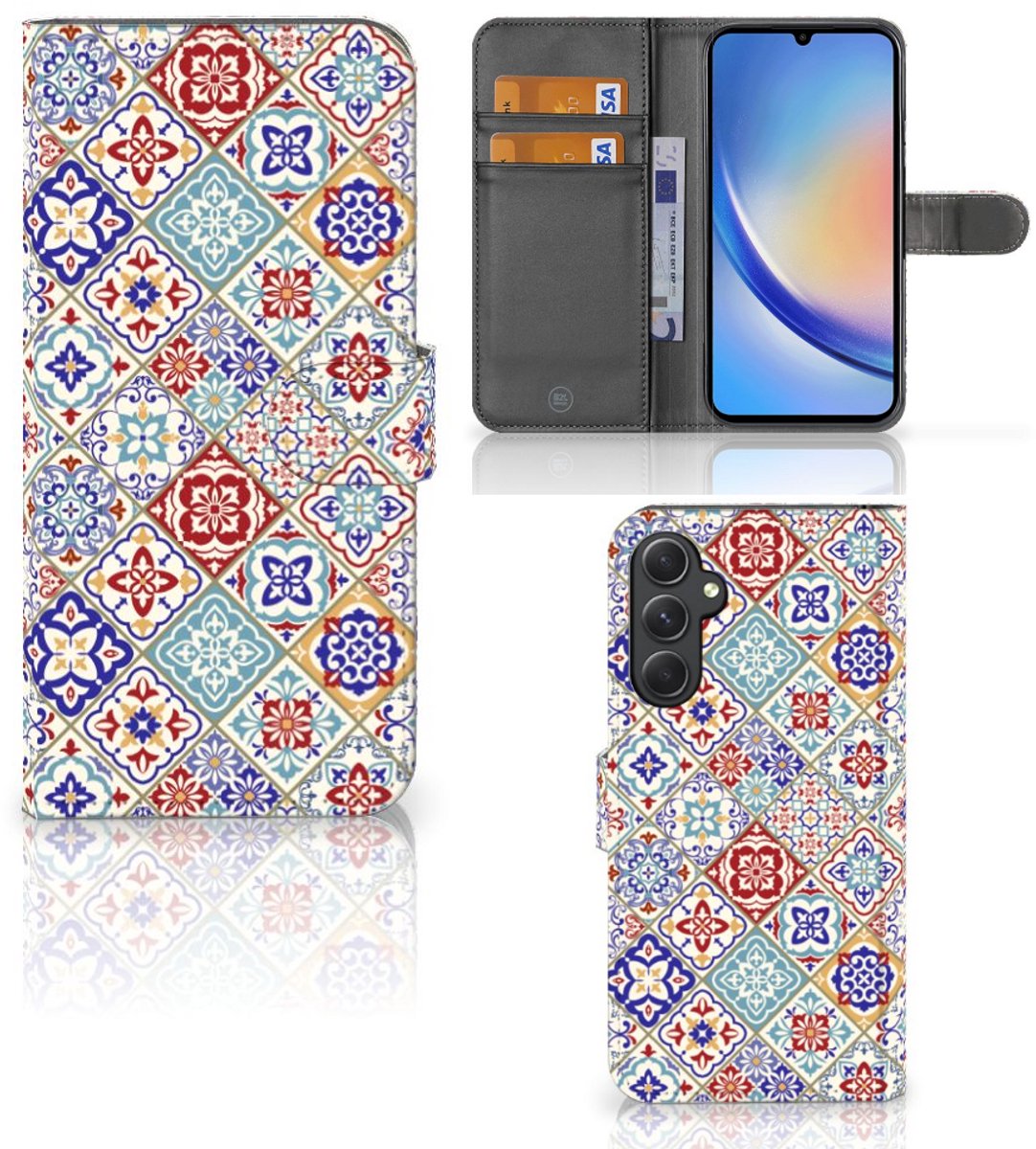 Samsung Galaxy A24 4G Bookcase Tiles Color