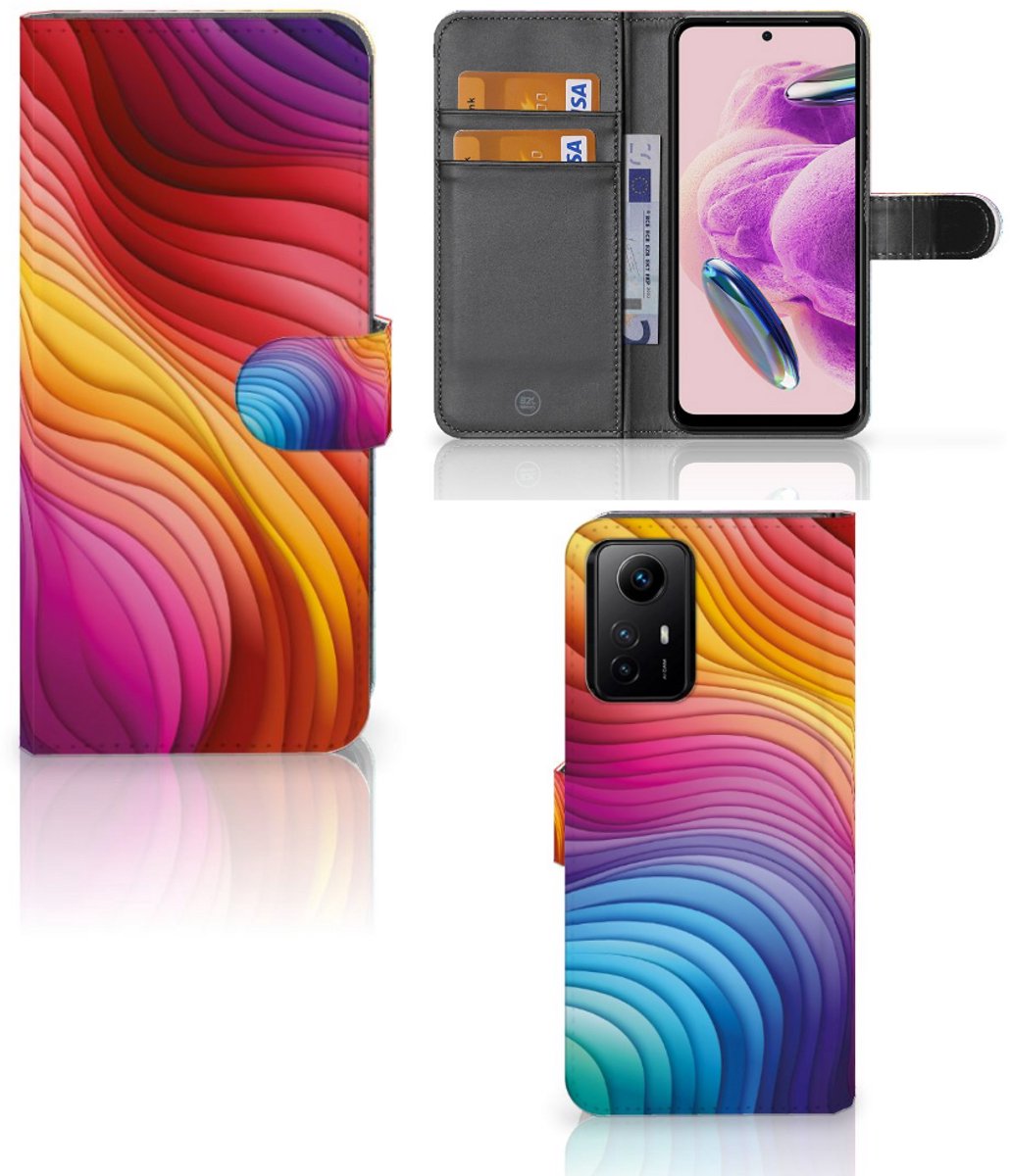 Book Case voor Xiaomi Redmi Note 12S Regenboog