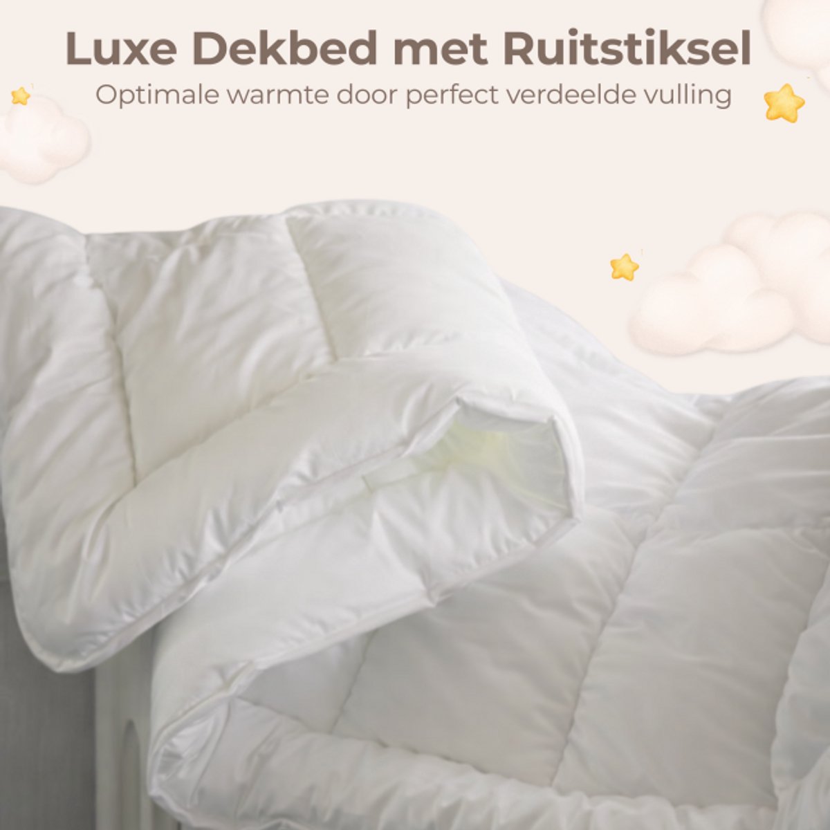 Ledikant Dekbedset Ukkie All Season 135x100 cm met Kussen 40x60 cm - Wasbaar Peuter Dekbed - Baby Dekbed – foto 6