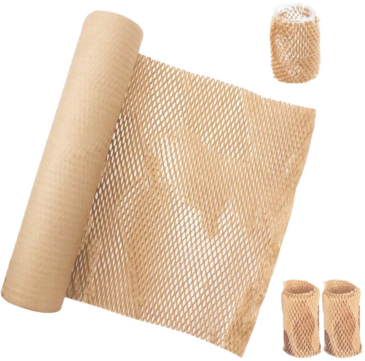 Honingraat verpakkingsrol kraftpapier 30 cm x 30 m - Duurzaam beschermmateriaal voor breekbare items