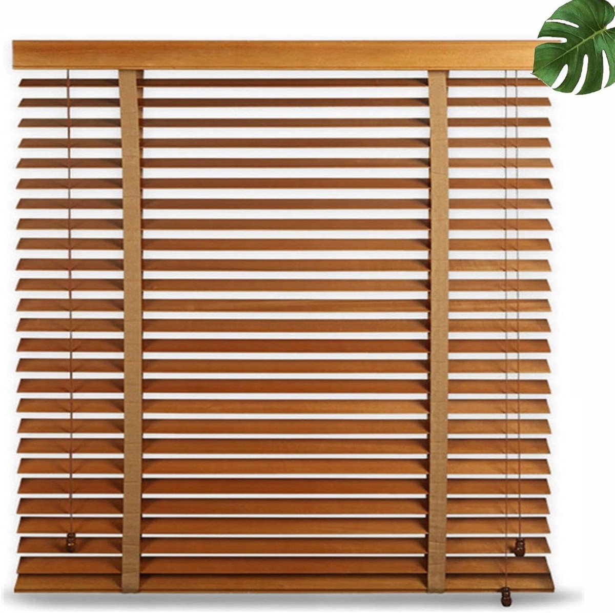 Houten Jaloezieën - Privacy Gordijnen - Raamdecoratie - Massief Hout - 130x175cm