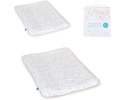 Ceba Baby Cover for changing mat, set of 2 changing pads, cover for soft changing mat, size 50 x 70 cm, with zip, cotton jersey, extra thick, leaves and leaves
