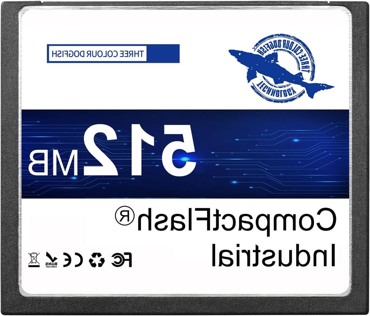 Dogfish 512MB Compact Flash-geheugenkaart, krachtige industriële CF type I-kaart, FAT16 voor industriële apparatuur en vintage digitale camera's