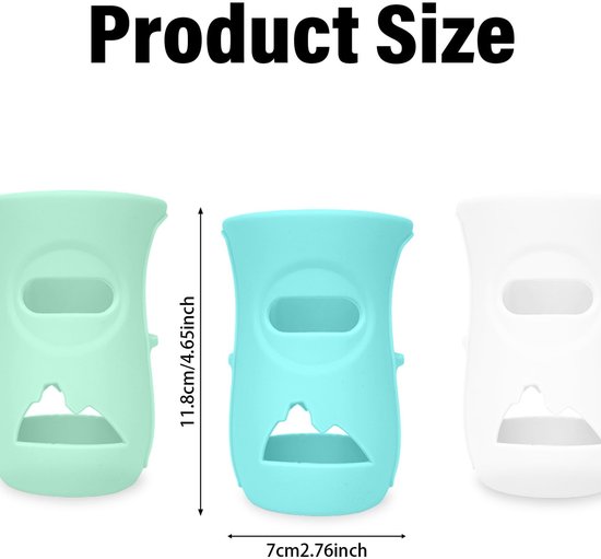 Pack of 3 Silicone Covers for Avent Natural Glass Bottle Holder, Shatterproof Compatible with Philips Avent Natural Glass Bottles, 240 ml (240 ml) — afbeelding 3