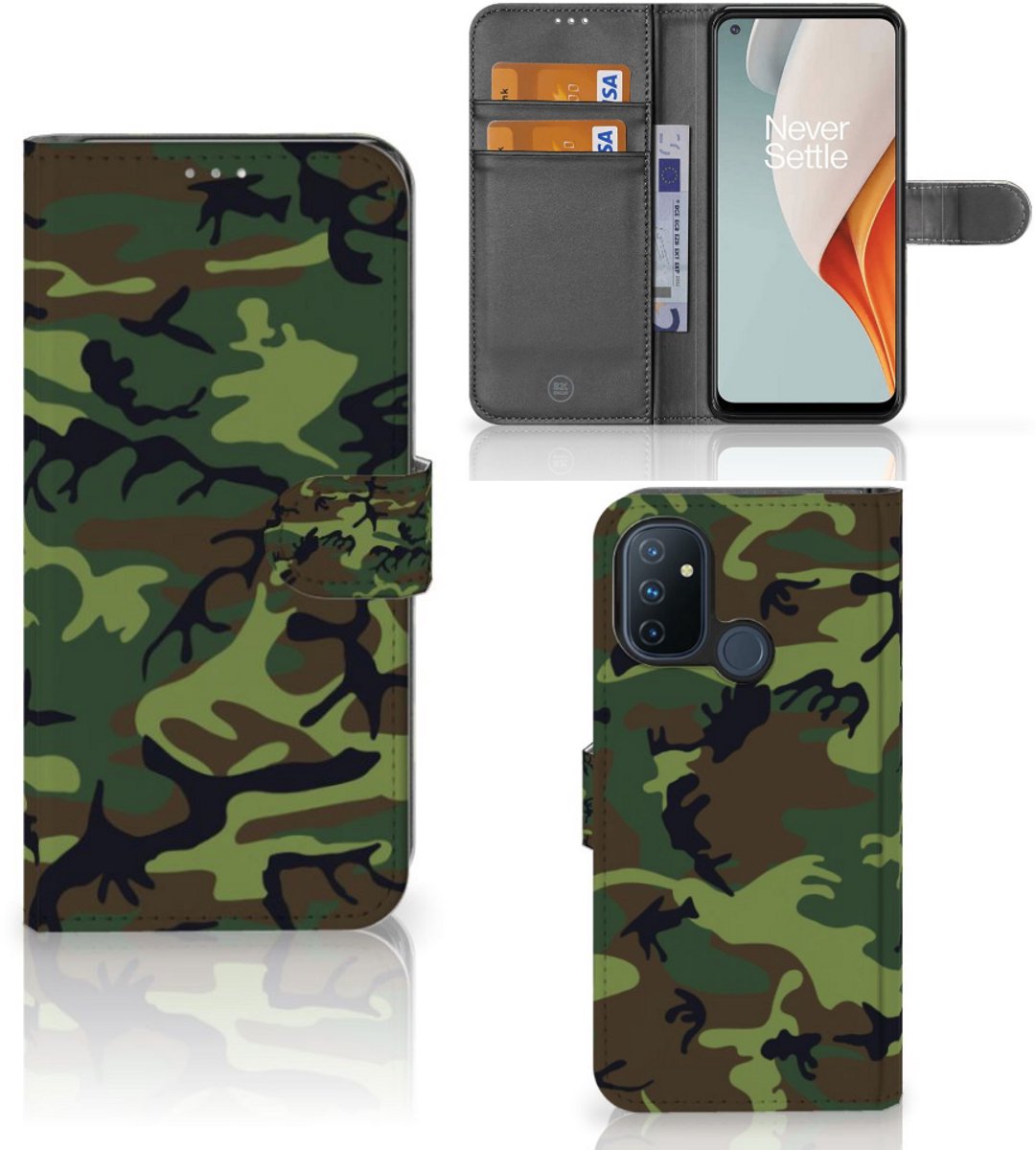 OnePlus Nord N100 Telefoon Hoesje Army Dark