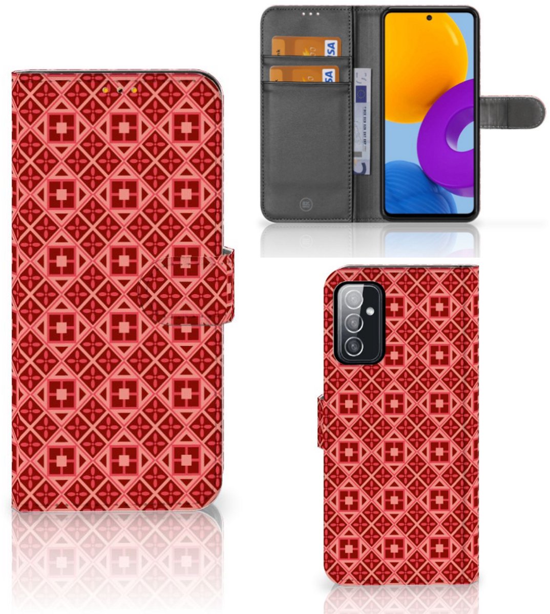 Samsung Galaxy M52 Telefoon Hoesje Batik Rood