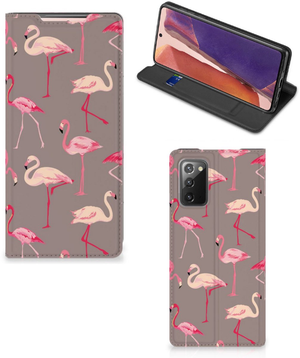 Standcase Hoesje voor Samsung Galaxy Note20 Hoesje maken Flamingo