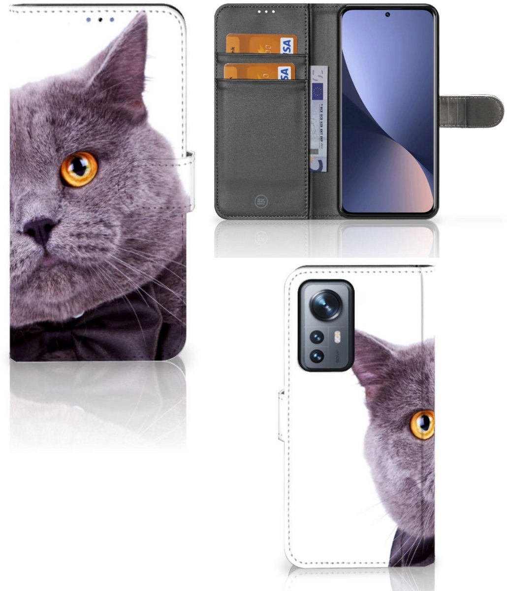 Xiaomi 12 Pro Telefoonhoesje met Pasjes Kat