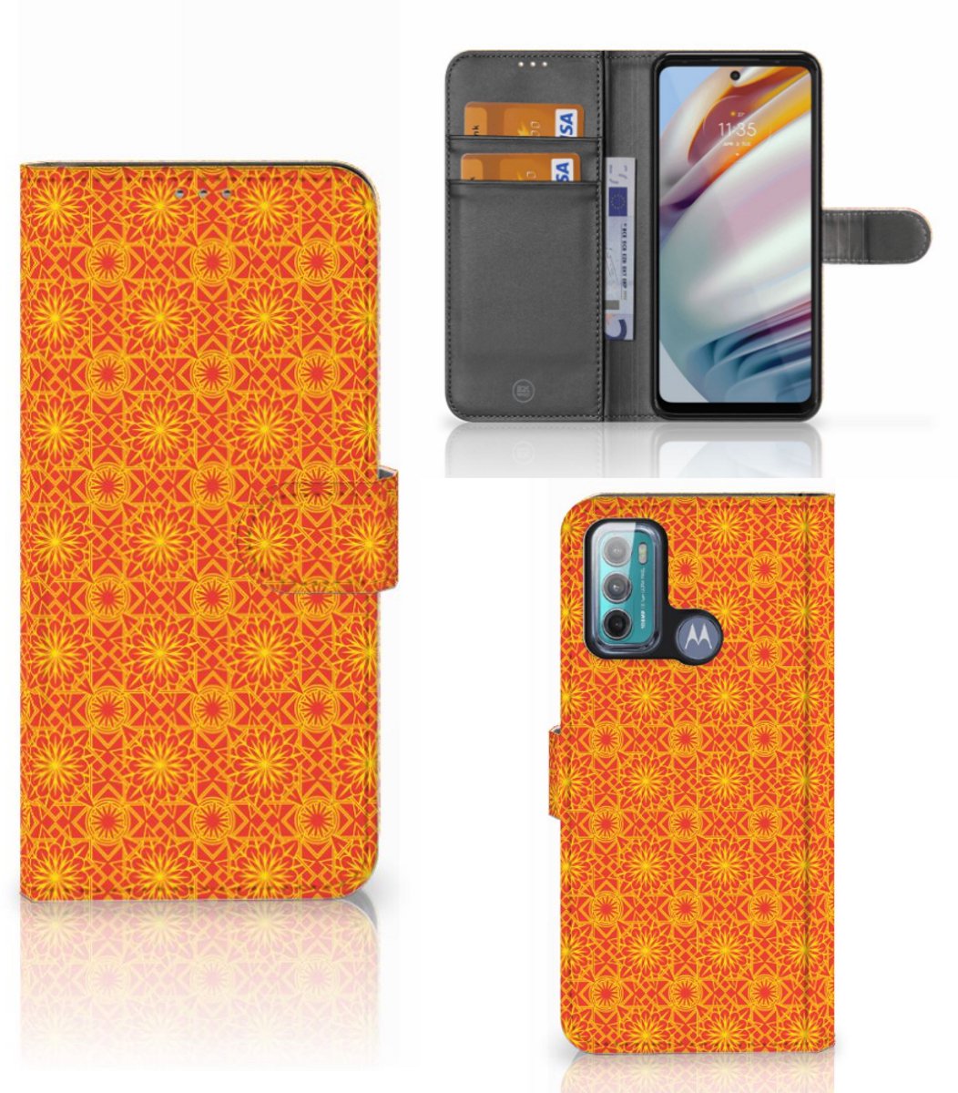 Motorola Moto G60 Telefoon Hoesje Batik Oranje