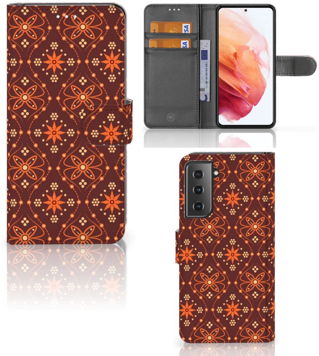 Samsung Galaxy S21 Telefoon Hoesje Batik Brown