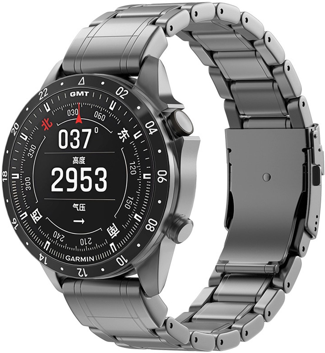 22 mm titanium horlogeband voor Garmin Fenix 8/7 - grijs