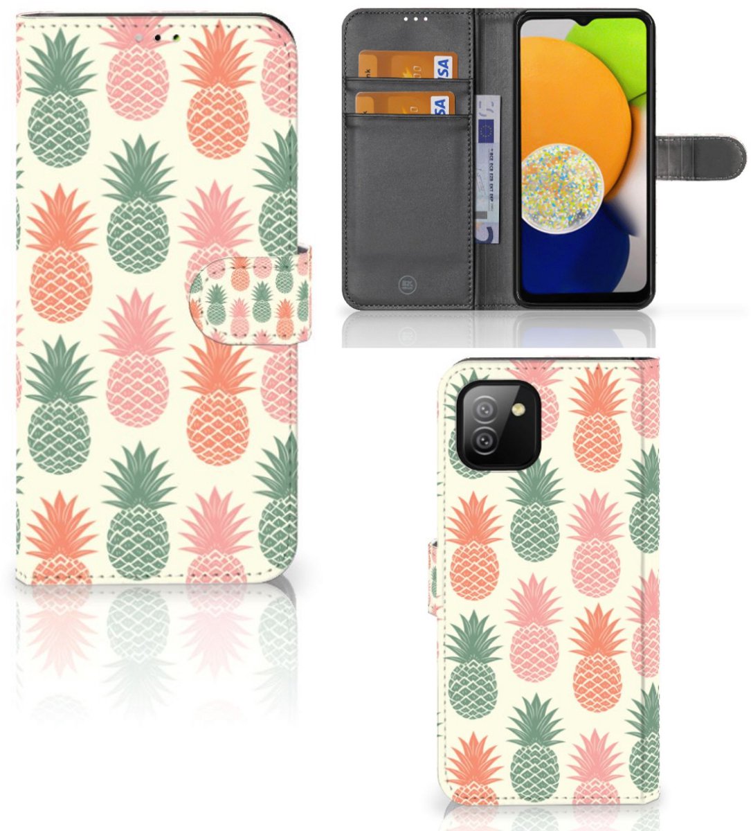 Samsung Galaxy A03 Book Cover Ananas
