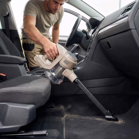 Nedis Steelstofzuiger - 140 W - 22.2 VAC - Gemotoriseerde Borstel met Geïntegreerde Verlichting - 12000 Pa - HEPA-luchtfilter - Antraciet / Chroom / Grijs