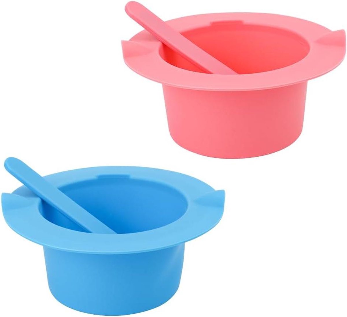 Silicone Wax Set - Wax Warmer Liner - Ontharen - Herbruikbaar en Makkelijk Schoon - 2 stuks - Roze Blauw