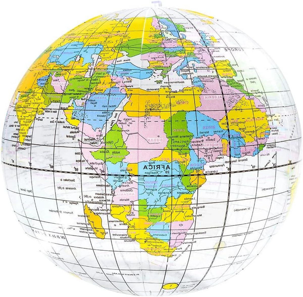 Wereldbol - Globe Aardbol - Educatieve tool - Duidelijk ontwerp - 16 inch - Transparant