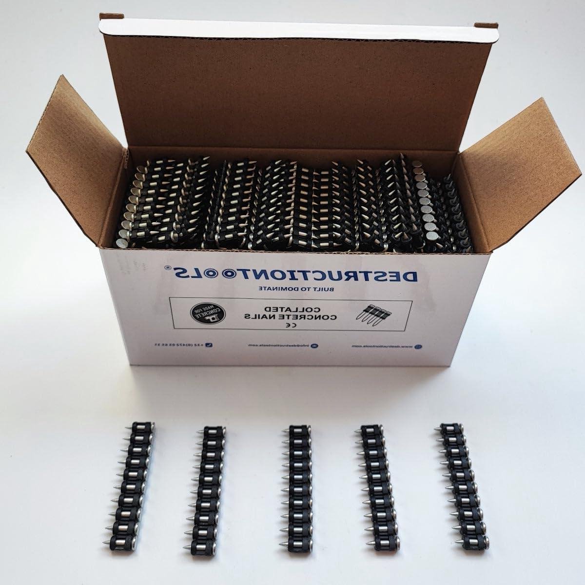 Schietnagels - Nagels op strip - Bevestigen van materialen - Ultrahard koolstofstaal - 16mm - Zwart