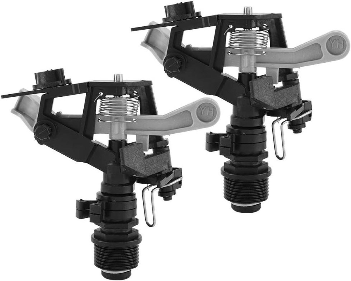 2 stks 3/4in Tuin Sprinklers, Verstelbare 25-360 Graden Sproeikop Gazon Watering Sprinkler voor Yard Gazon en Gras Irrigatie