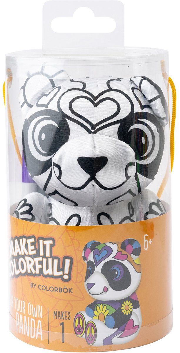 American Crafts knutselset pluche panda kleur je eigen knuffel.