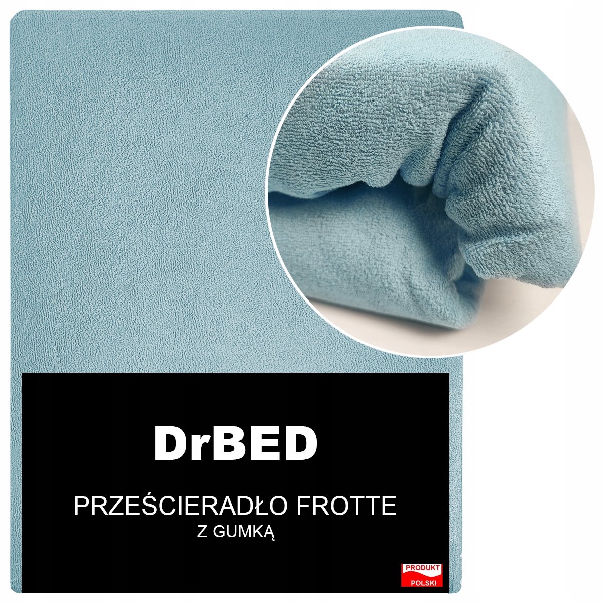 DrBED - Frotte Hoeslaken - 180x200 - Ademend - Duurzame Kleur - Blauw