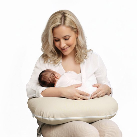 BabyUniverse - Voedingskussen - Beigekleurig - Welur