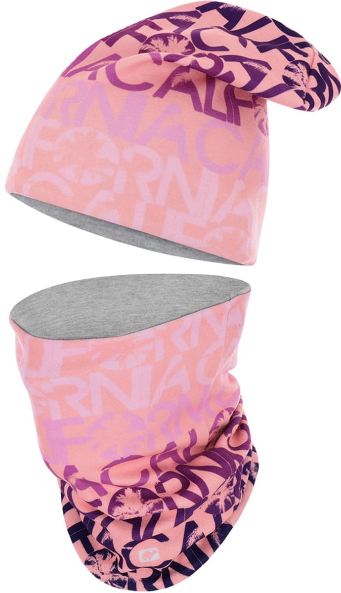 Malokee - Wintermuts en Sjaal Set - Roze - Thermoactief - Vrouw