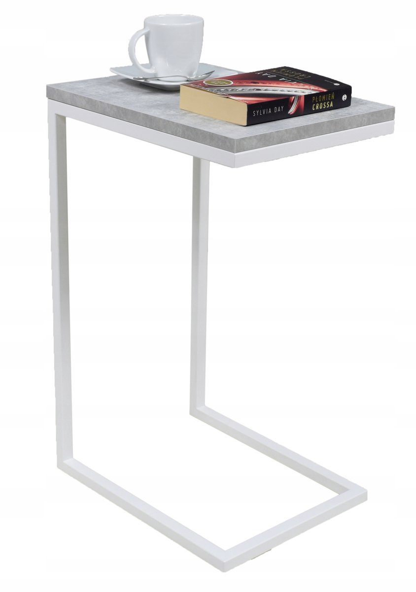 FutuStal SPM-C2BJ-40 - Bijzettafel - Wit Mat - Licht Beton - Stevig Blad