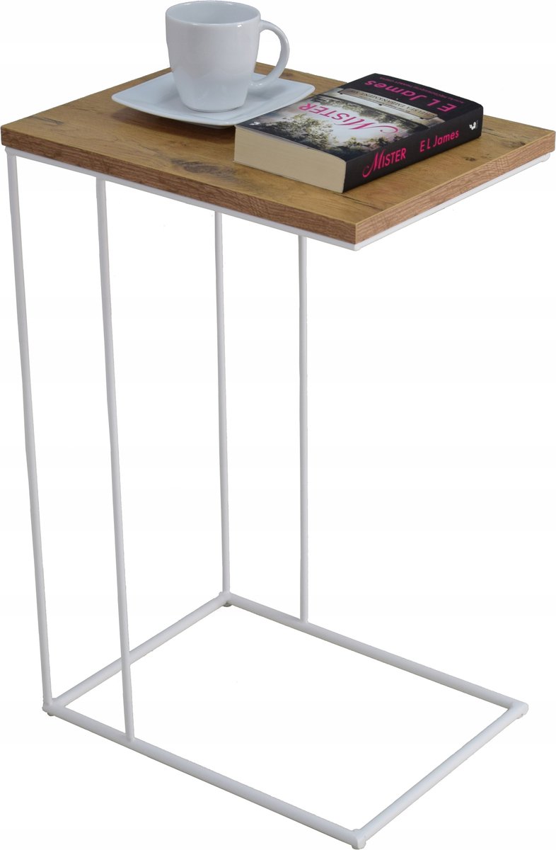 FutuStal - Bijzettafel - Biały Mat - Dąb Lancelot - Drucian