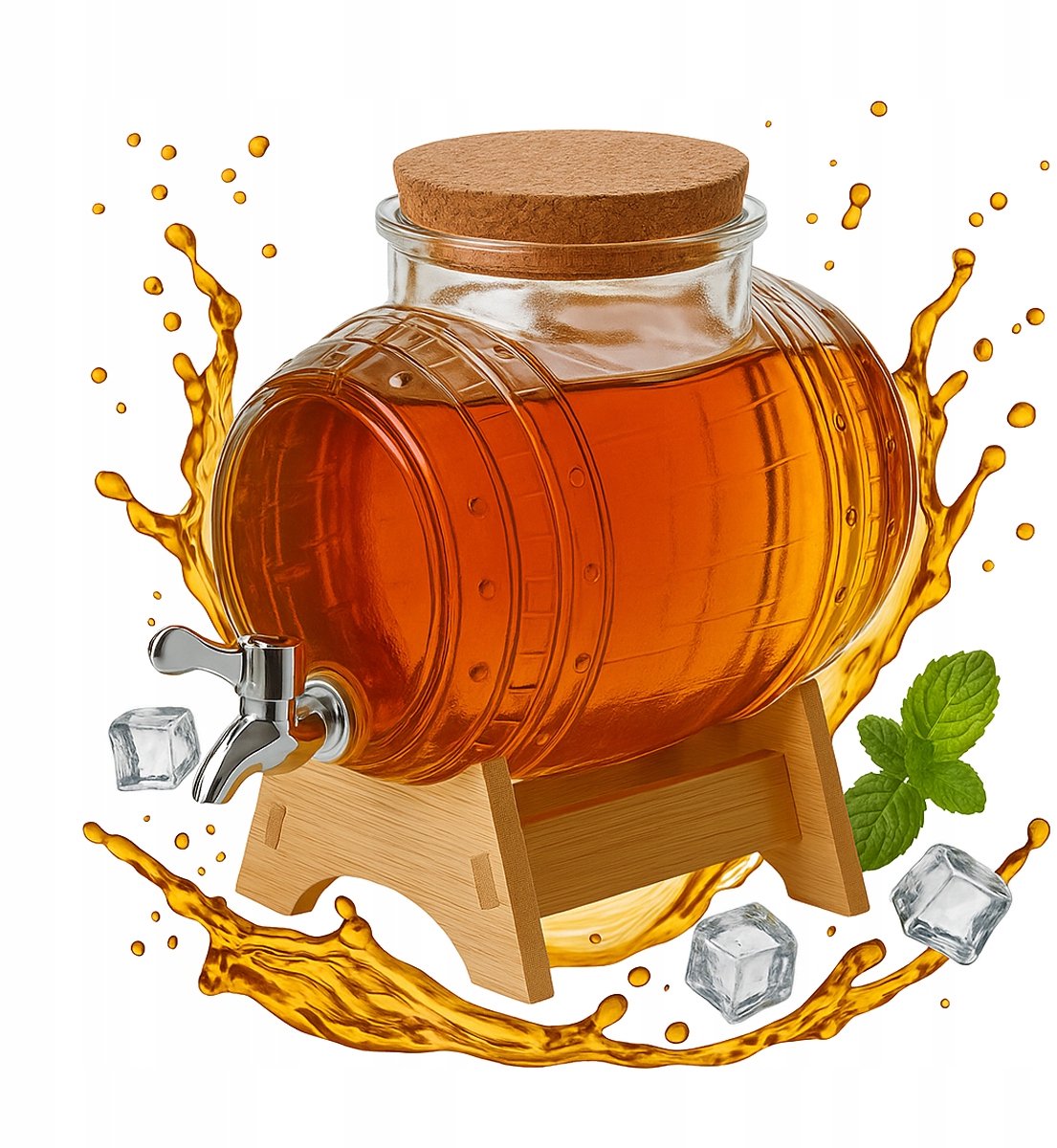 Bimberek Ananasserie - Glazen Vat - 3L - Met Kraan en Kurk - Bambus Standard