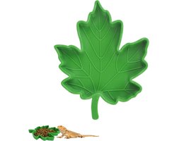 Reptielen Waterbak - Voerbak Schildpad - Voeren en drinken - Bladvorm ontwerp - 15.1 x 12 cm - Groen