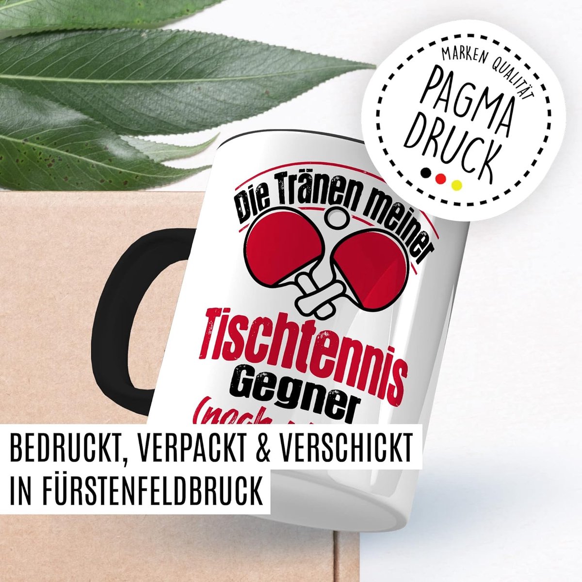 Tafeltennis Mok - Ping Pong Koffiemok - Gezellig Koffie Drinken - Tranen van Tegenstanders - 330 ml - Wit