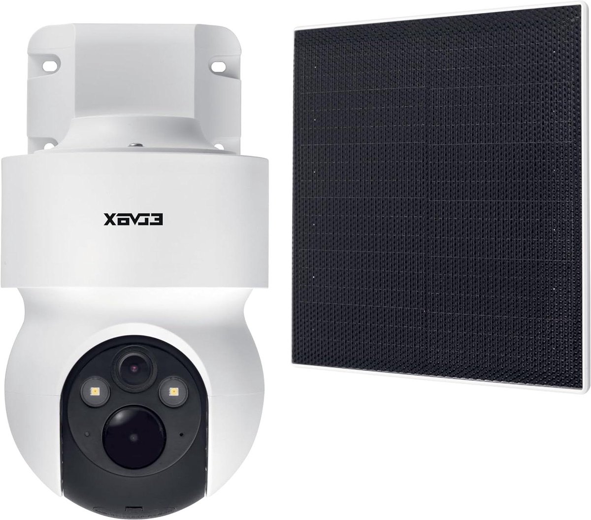 Accu IP Camera - Beveiligingscamera Buiten - Toezicht op Locatie - Opladen met Zonne-energie - 3 MP - Wit