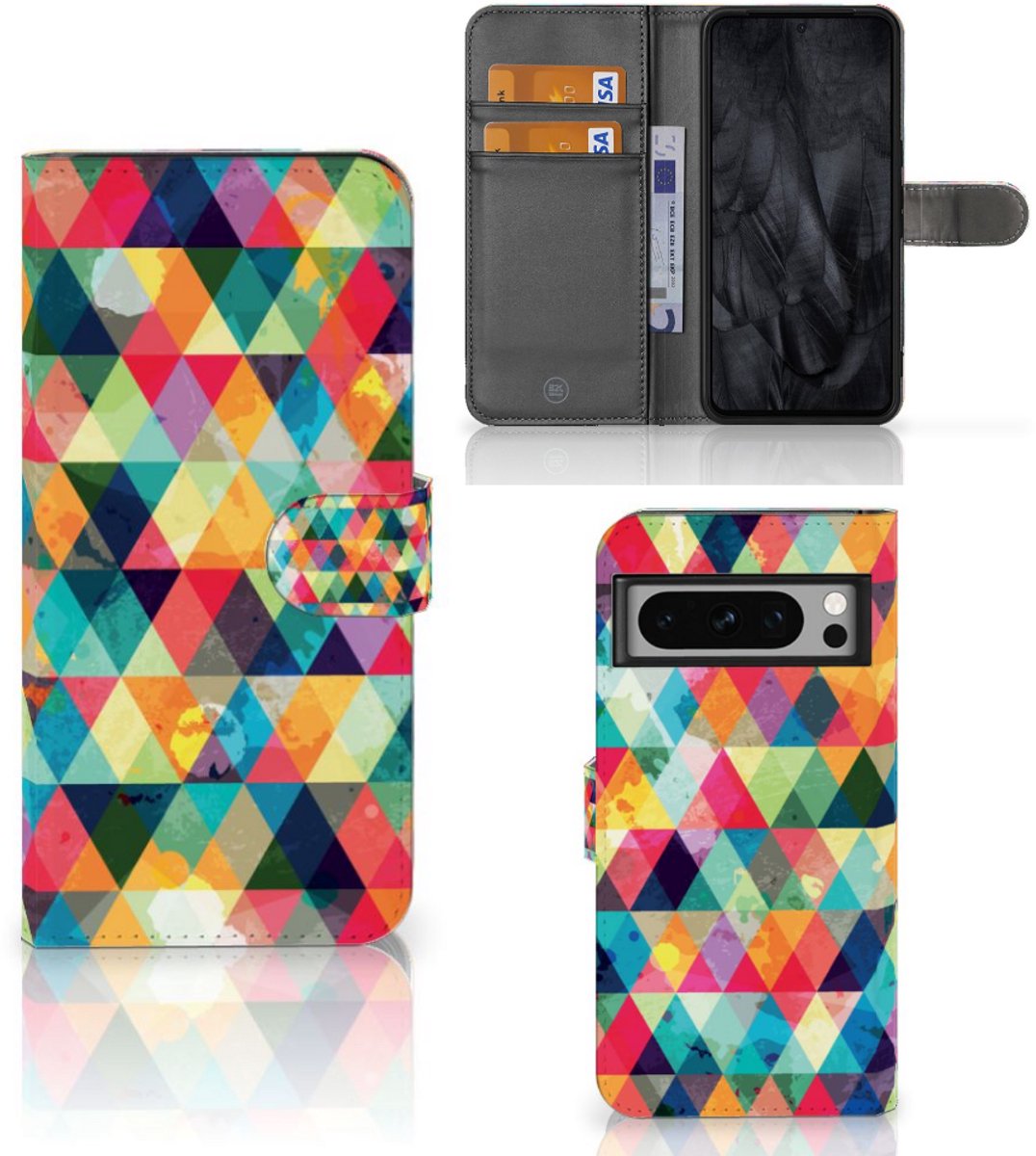 Book Case voor Google Pixel 8 Pro Telefoon Hoesje Geruit