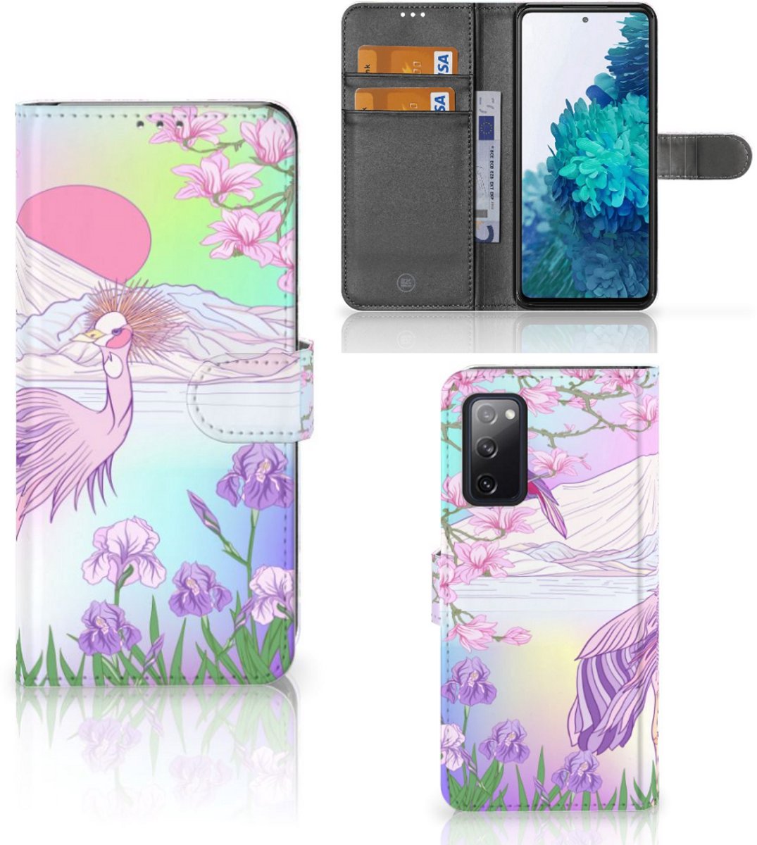Book Case voor Samsung Galaxy S20 FE Telefoonhoesje met Pasjes Bird