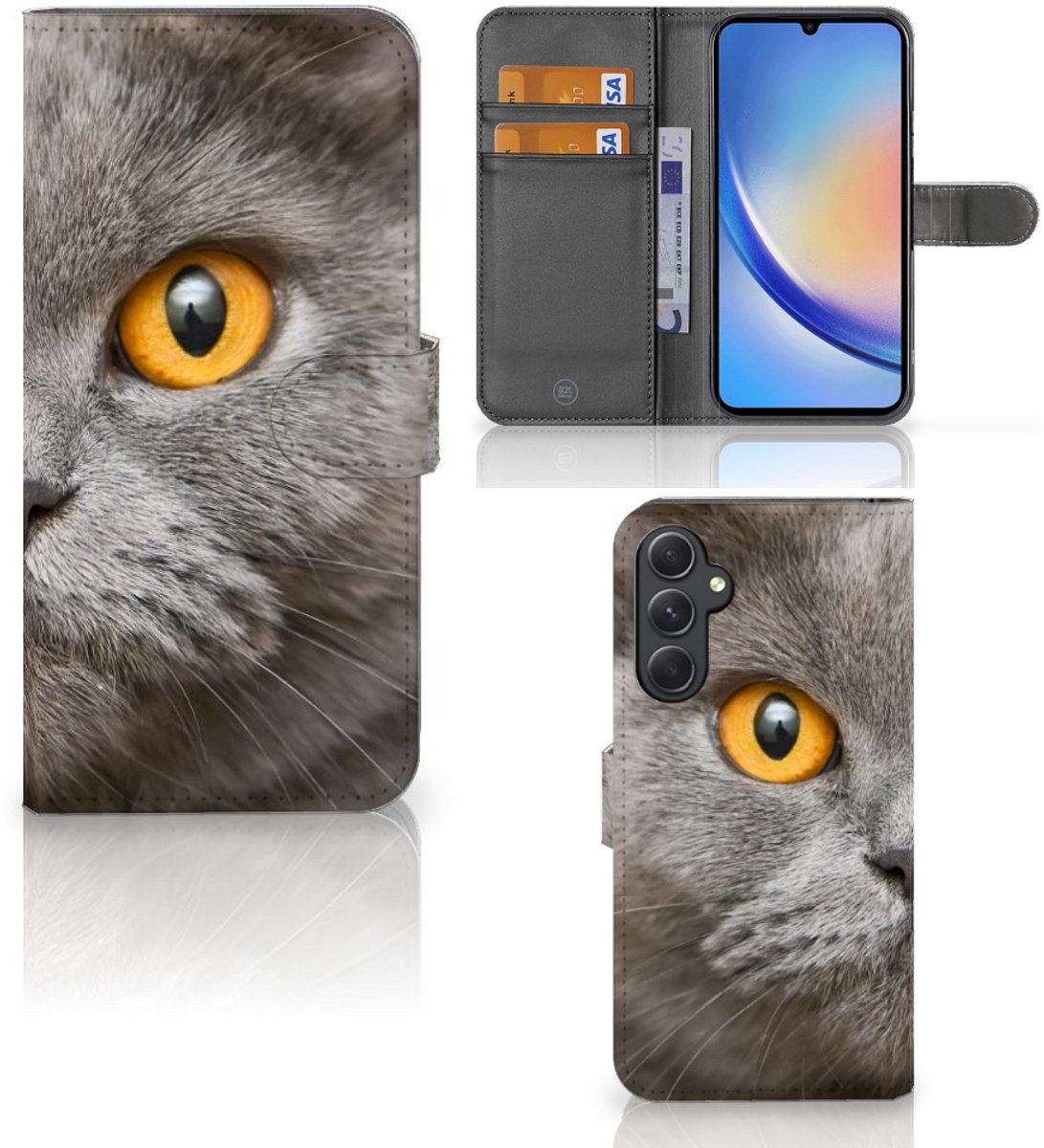 Telefoonhoesje met Pasjes Samsung Galaxy A24 4G Britse Korthaar